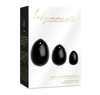 Kulki gejszy - La Gemmes Yoni Egg Set Black Obsidian